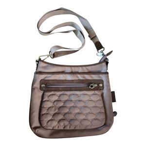 Mosey Quilted Taupe Crossbody Bag – Eco-Friendly, Made from Recycled Plastic